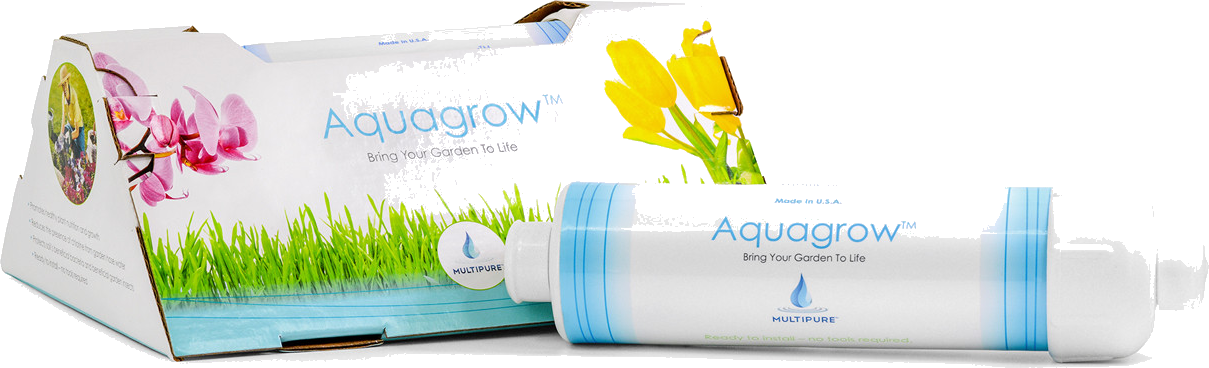 Multipure AquaGrow garden hose filter with packaging